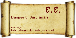 Bangert Benjámin névjegykártya